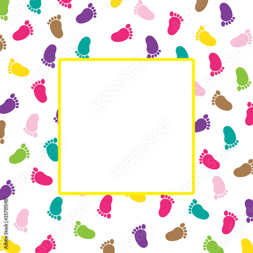 Girl and baby boy footprint vector