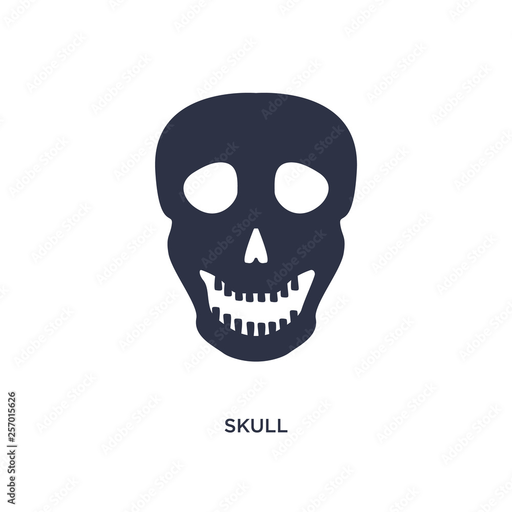 skull icon on white background. Simple element illustration from history concept. skull icon on white background. Simple element illustration from history concept.
