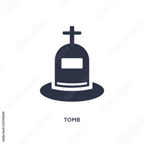 tomb icon on white background. Simple element illustration from history concept.