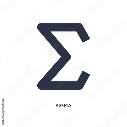 sigma icon on white background. Simple element illustration from greece concept. photo