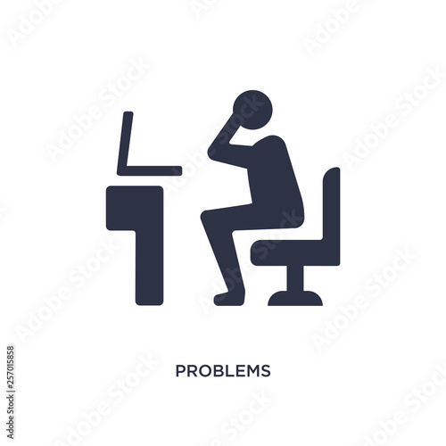 problems icon on white background. Simple element illustration from job resume concept.