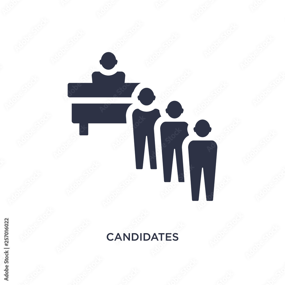candidates icon on white background. Simple element illustration from human resources concept. candidates icon on white background. Simple element illustration from human resources concept.