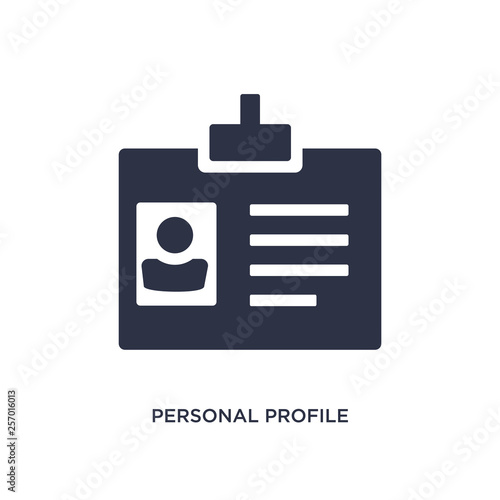personal profile icon on white background. Simple element illustration from human resources concept.