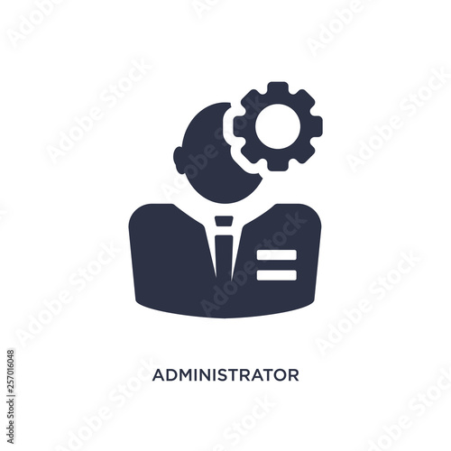 administrator icon on white background. Simple element illustration from human resources concept.