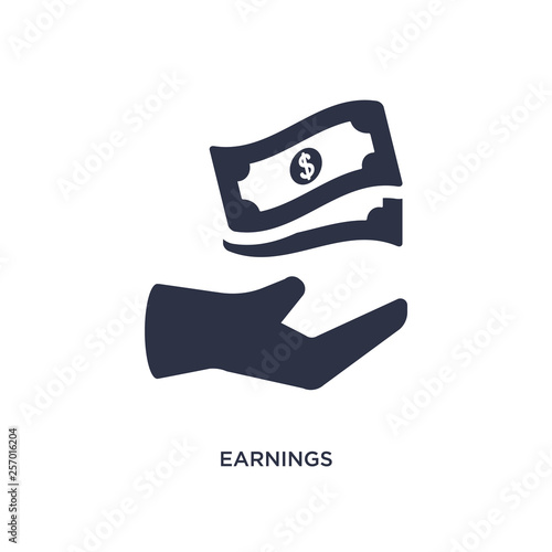 earnings icon on white background. Simple element illustration from human resources concept.