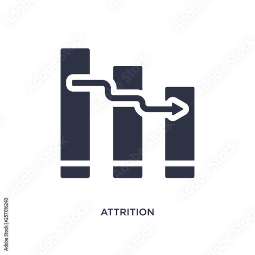 attrition icon on white background. Simple element illustration from human resources concept.