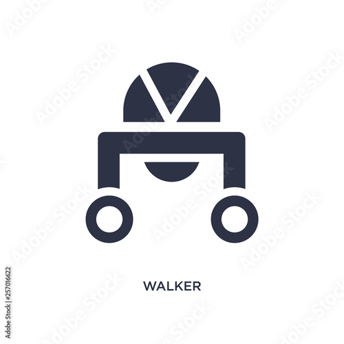 walker icon on white background. Simple element illustration from kid and baby concept.