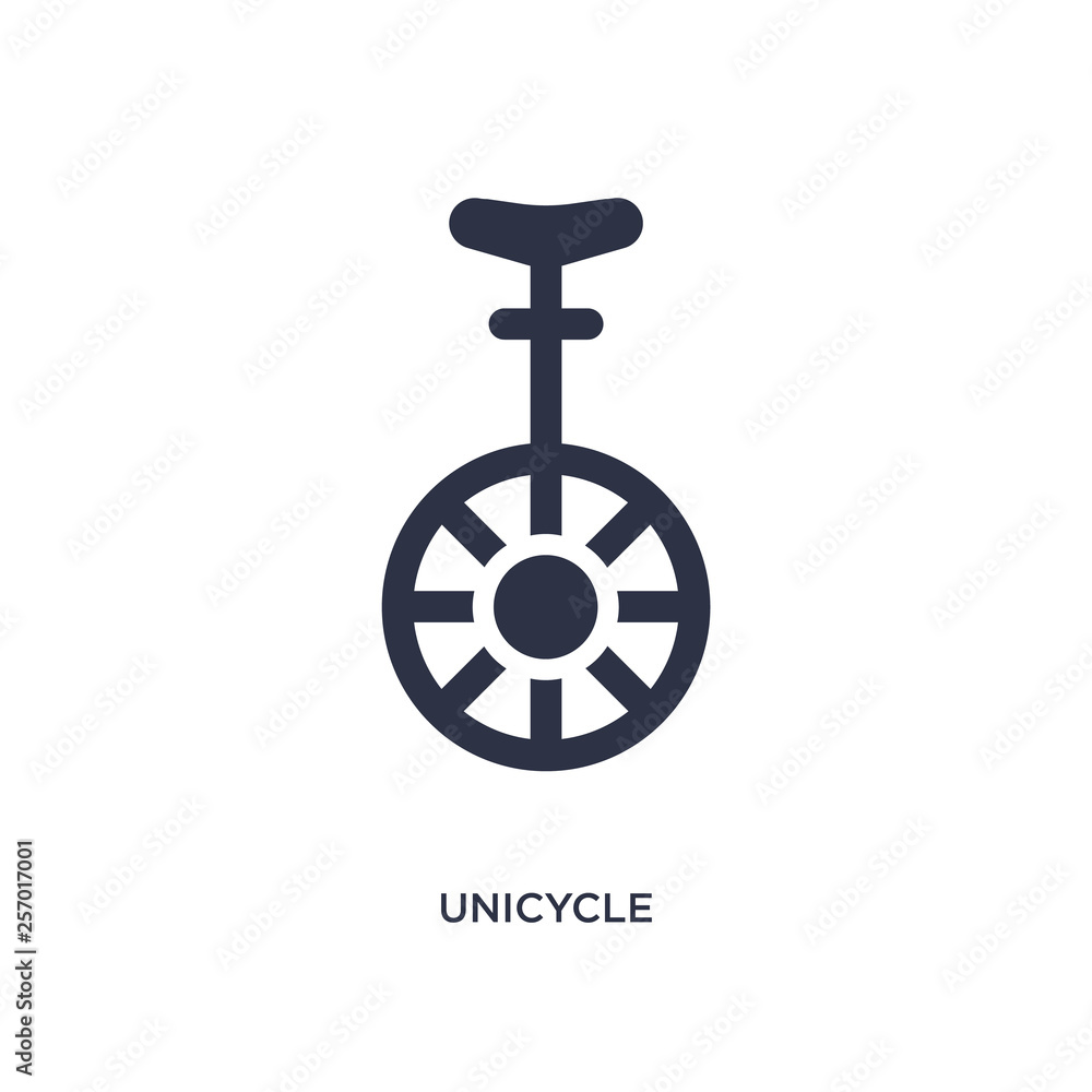 unicycle icon on white background. Simple element illustration from magic concept.