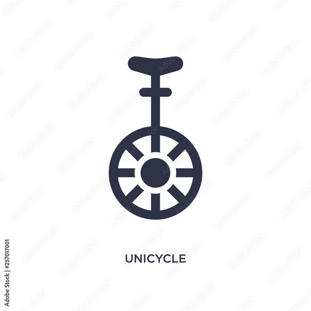 unicycle icon on white background. Simple element illustration from magic concept. unicycle icon on white background. Simple element illustration from magic concept.