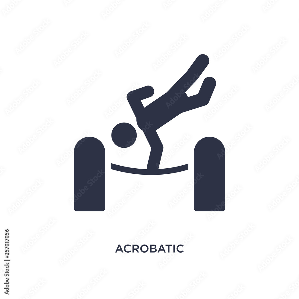 acrobatic icon on white background. Simple element illustration from magic concept. acrobatic icon on white background. Simple element illustration from magic concept.