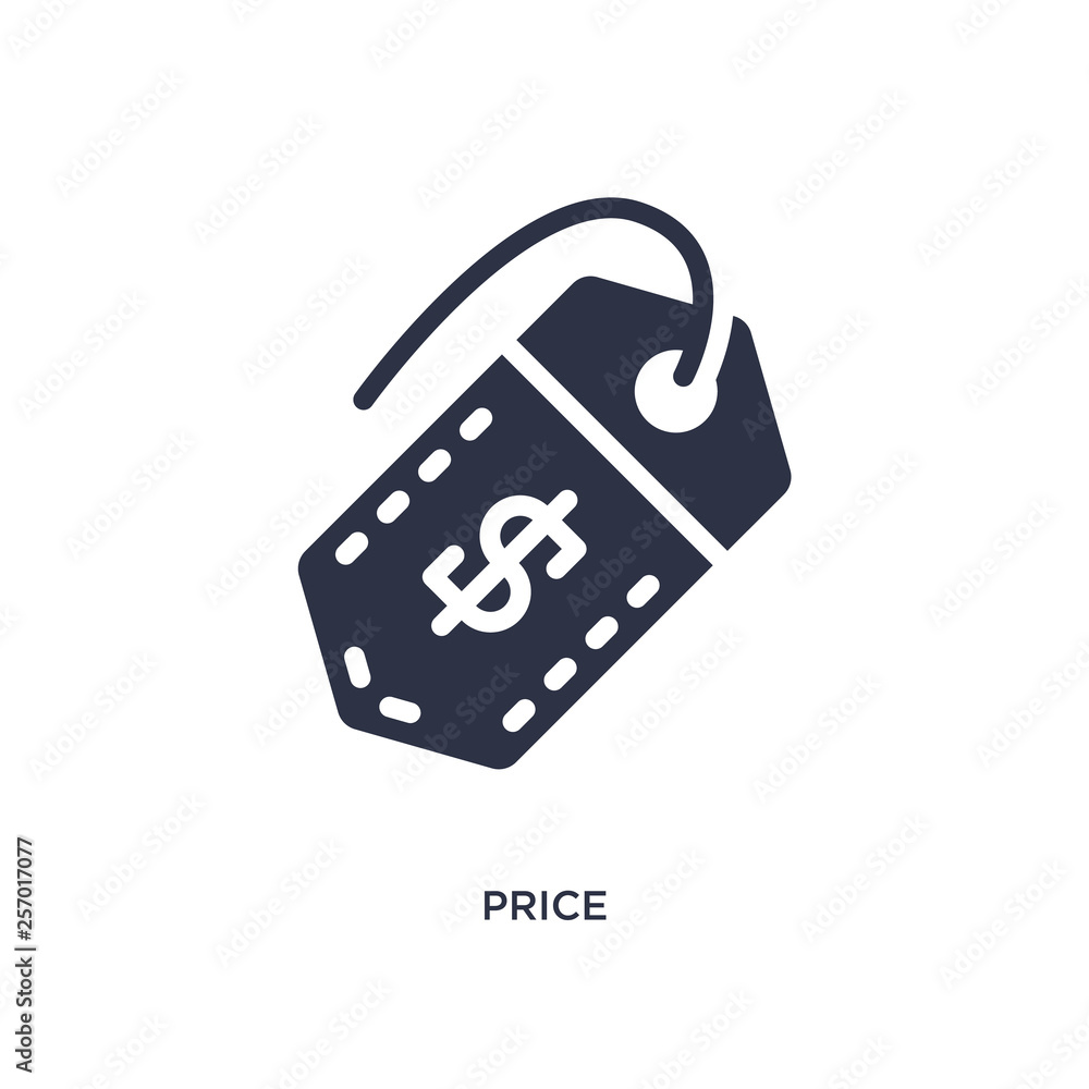 price icon on white background. Simple element illustration from marketing concept.