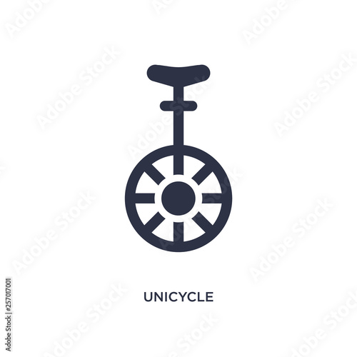 unicycle icon on white background. Simple element illustration from magic concept.