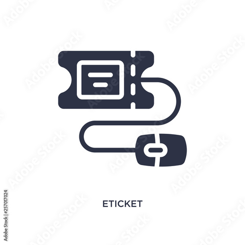eticket icon on white background. Simple element illustration from marketing concept.