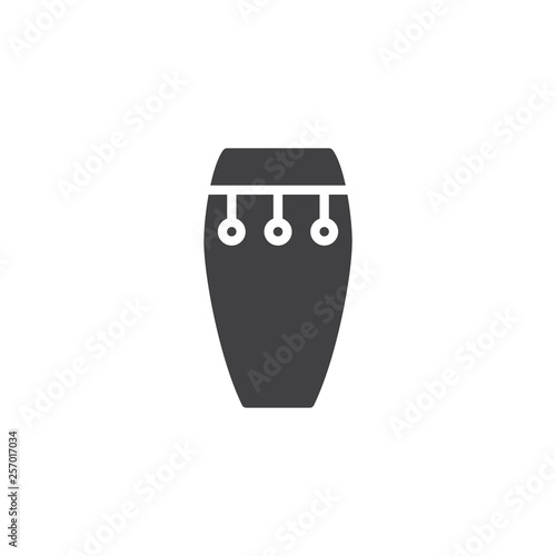 Conga drum vector icon. filled flat sign for mobile concept and web design. Djembe glyph icon. Musical instrument symbol, logo illustration. Pixel perfect vector graphics