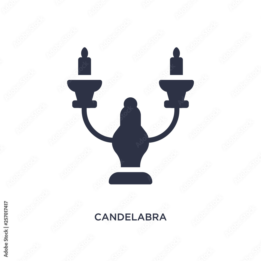 candelabra icon on white background. Simple element illustration from magic concept.