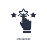 appreciation icon on white background. Simple element illustration from marketing concept.