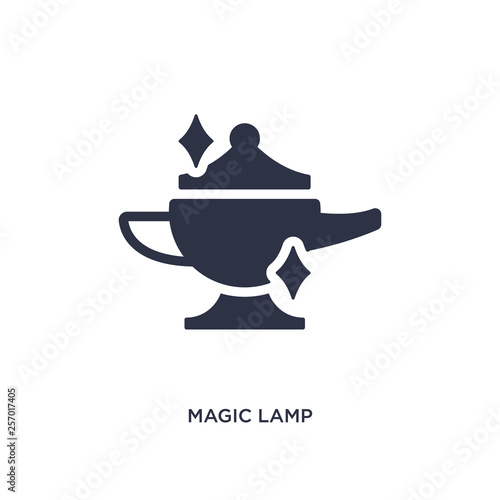 magic lamp icon on white background. Simple element illustration from magic concept.