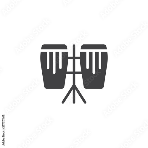 Djembe drums vector icon. filled flat sign for mobile concept and web design. Bongo drums glyph icon. Symbol, logo illustration. Pixel perfect vector graphics