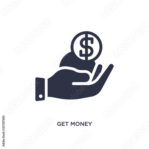 get money icon on white background. Simple element illustration from marketing concept.