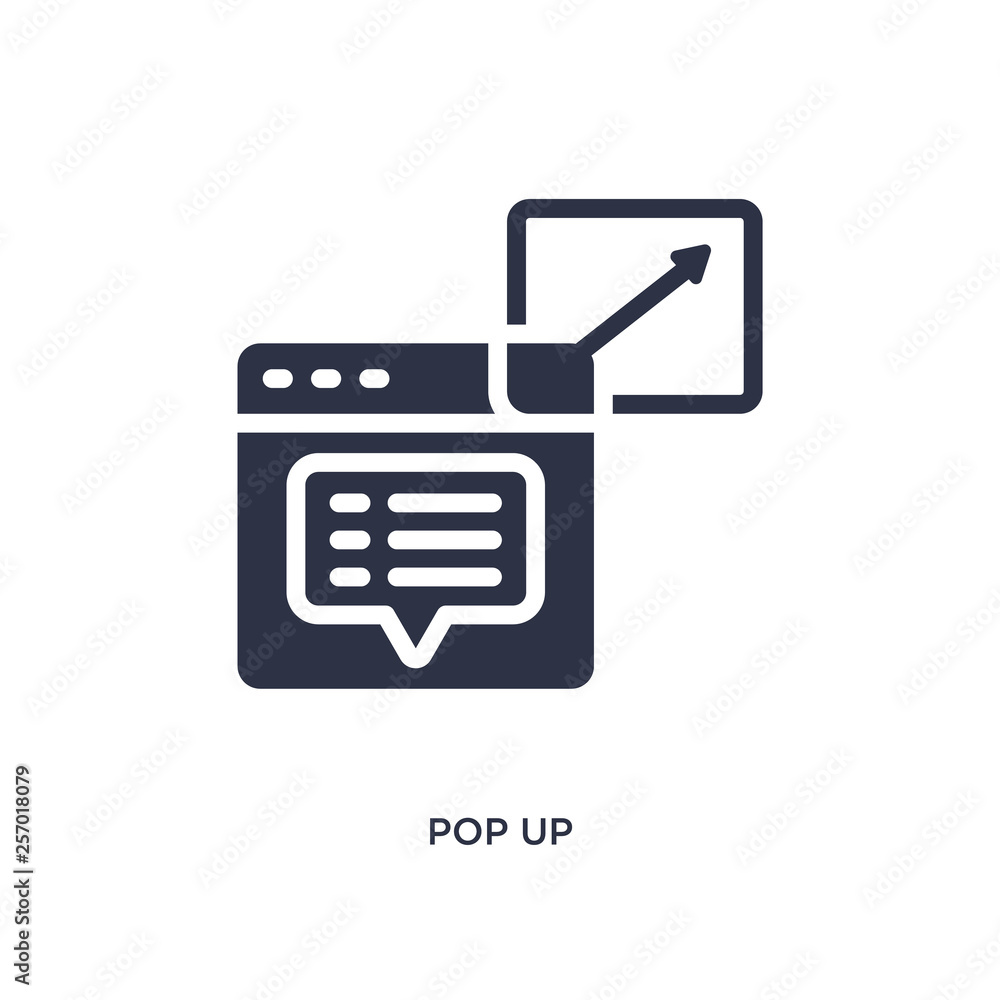 pop up icon on white background. Simple element illustration from marketing concept. pop up icon on white background. Simple element illustration from marketing concept.