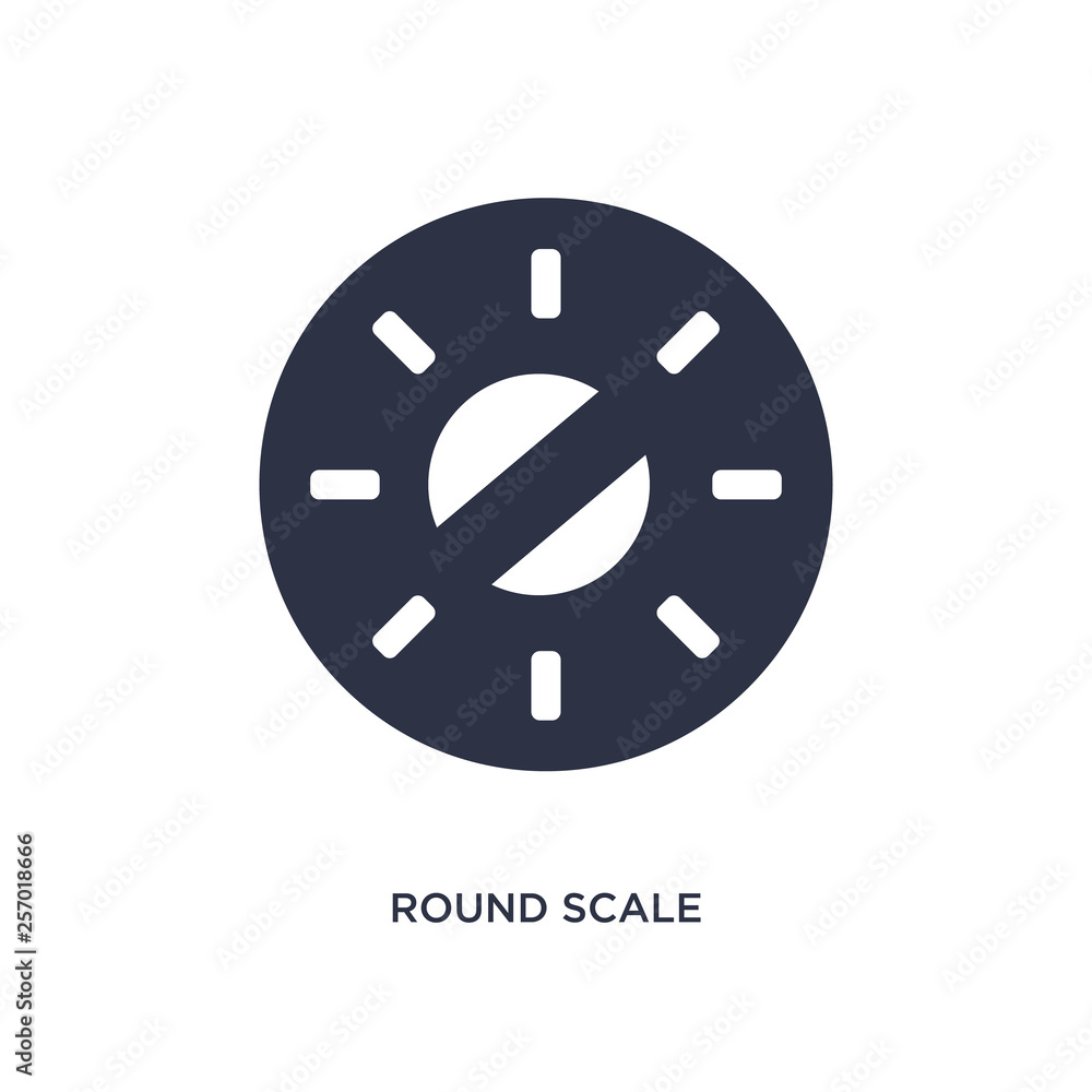 round scale icon on white background. Simple element illustration from measurement concept. round scale icon on white background. Simple element illustration from measurement concept.
