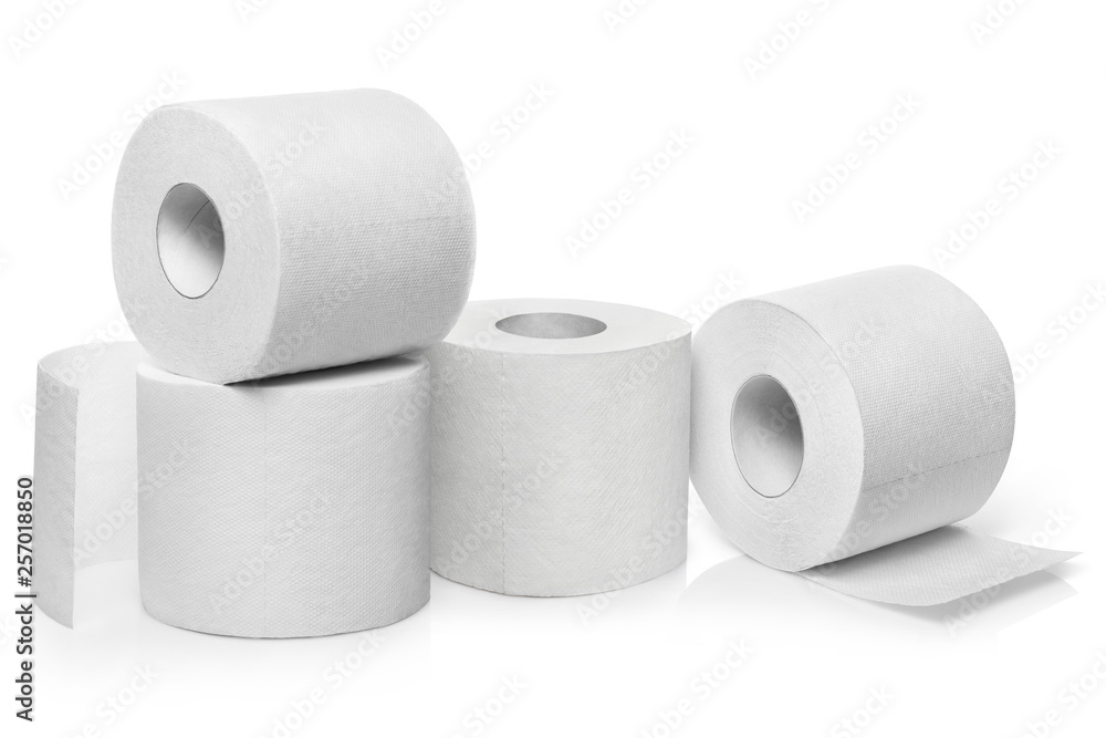 Several rolls of white toilet paper, isolated on white background Several rolls of white toilet paper, isolated on white background