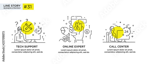 Set of illustrations concept with business concept. Workflow, growth, graphics. Business development, milestones, start-up. linear illustration Icons infographics. Landing page site print poster. Line