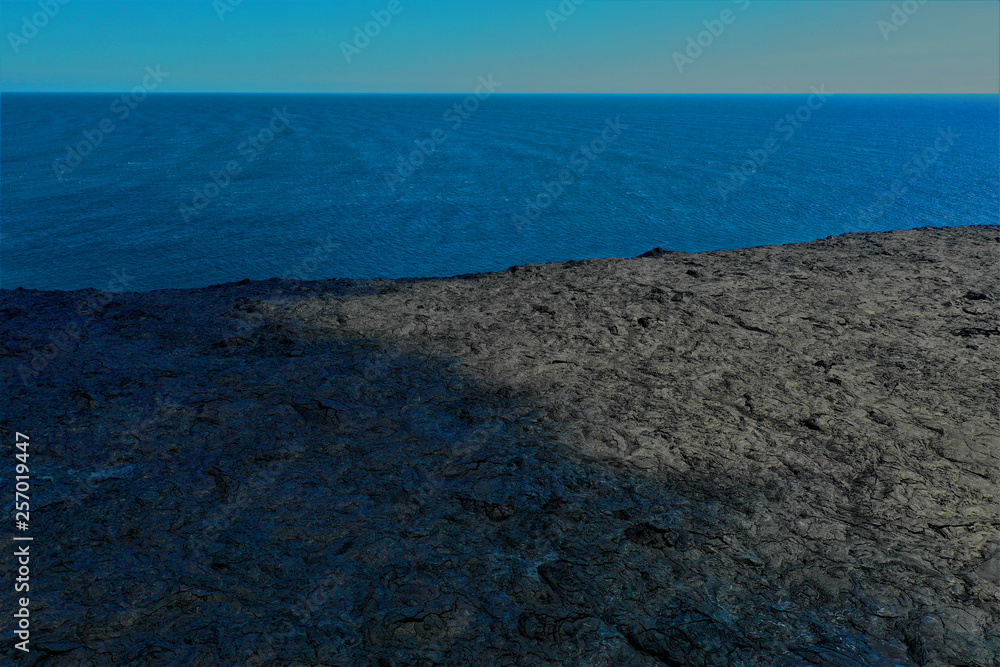 Obraz premium Lava auf Hawaii aus der Luft - Luftbilder von Big Island