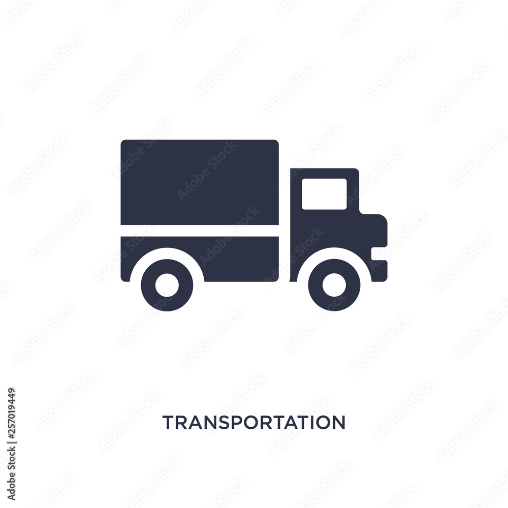 transportation truck icon on white background. Simple element illustration from mechanicons concept.