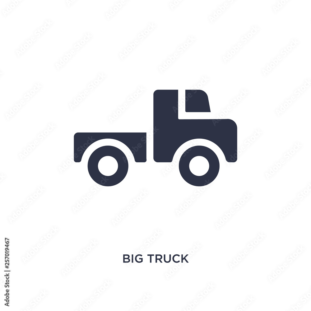 big truck icon on white background. Simple element illustration from mechanicons concept. big truck icon on white background. Simple element illustration from mechanicons concept.