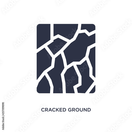 cracked ground icon on white background. Simple element illustration from meteorology concept.