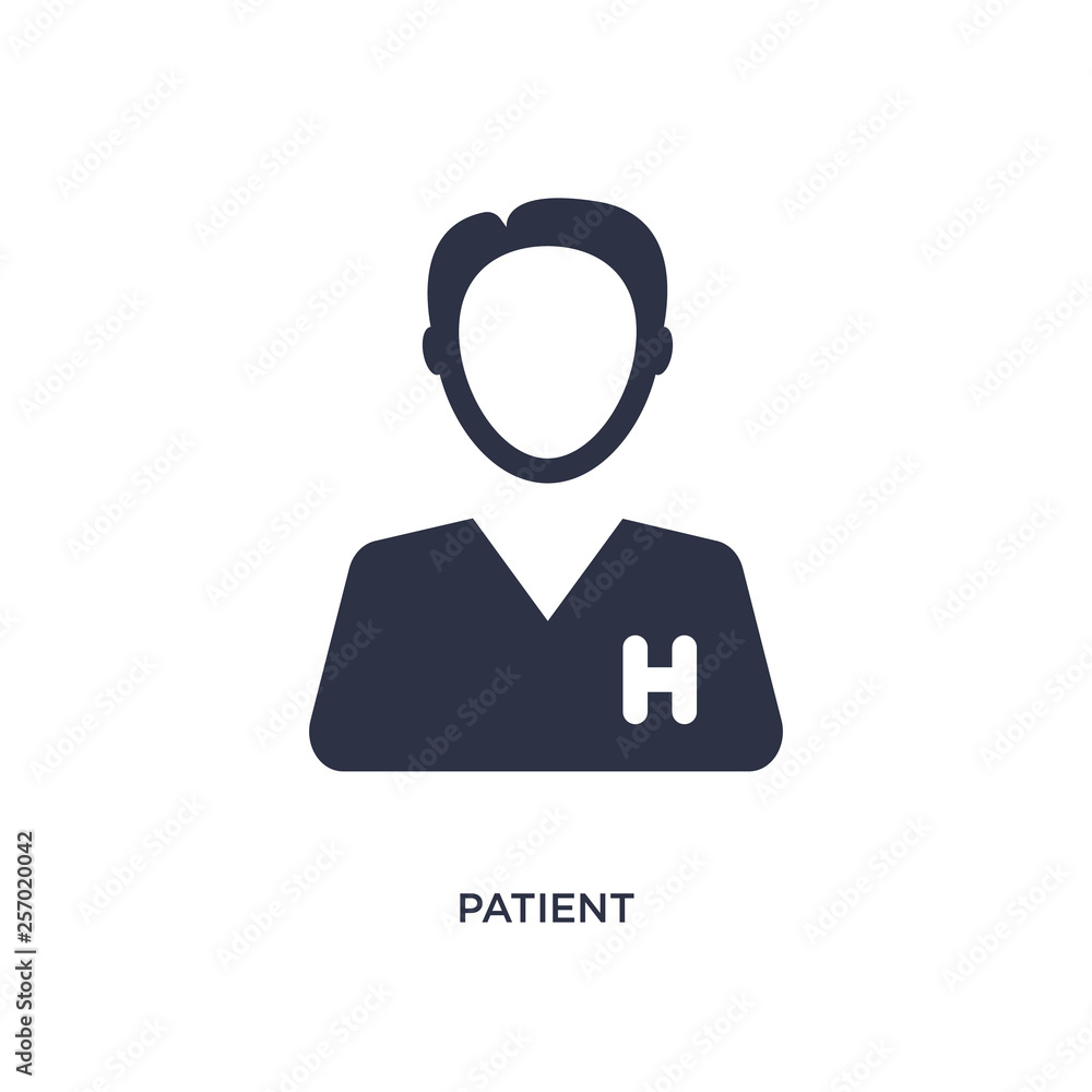 patient icon on white background. Simple element illustration from medical concept. patient icon on white background. Simple element illustration from medical concept.