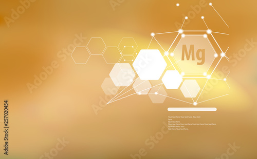 magnesium sign and template for text. Vitamins and minerals.