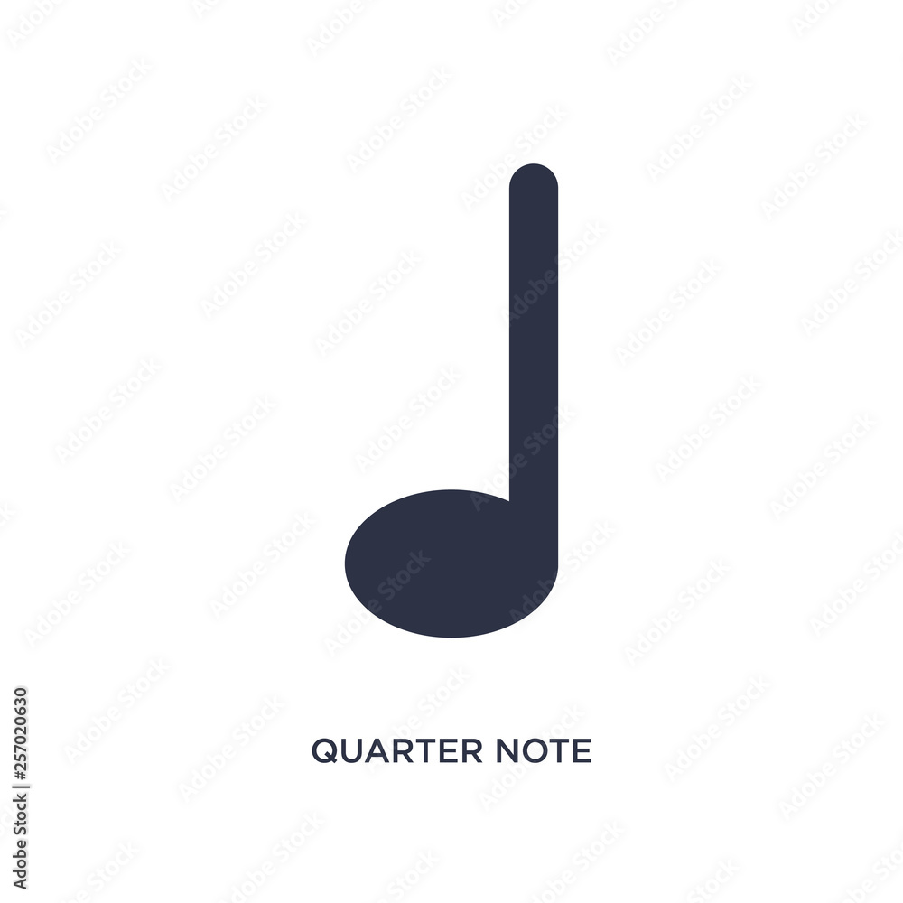quarter note icon on white background. Simple element illustration from music and media concept. quarter note icon on white background. Simple element illustration from music and media concept.