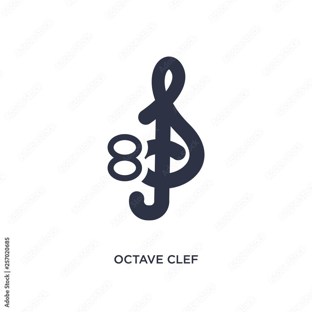 octave clef icon on white background. Simple element illustration from music and media concept. octave clef icon on white background. Simple element illustration from music and media concept.