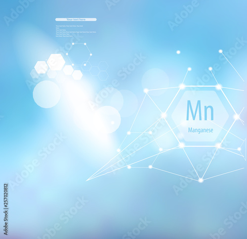 Manganese sign and template for text. Vitamins and minerals.