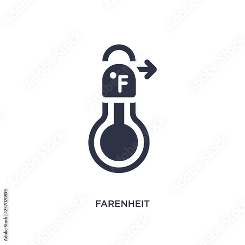 farenheit icon on white background. Simple element illustration from meteorology concept. photo