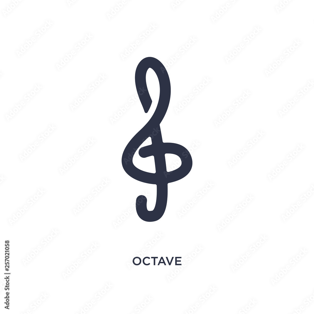 octave icon on white background. Simple element illustration from music and media concept. octave icon on white background. Simple element illustration from music and media concept.