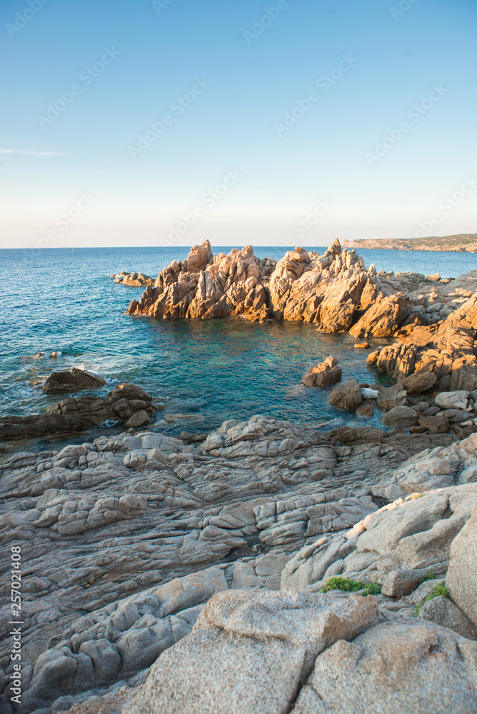 Landscape with Sea, Stones and Coast of Santa Teresa di Gallura in North Sardinia Island.