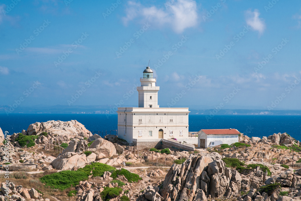 Lighthouse of Capo Testa. Santa Teresa di Gallura, Sardinia island.