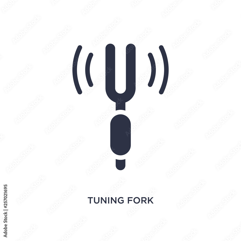 tuning fork icon on white background. Simple element illustration from music concept. tuning fork icon on white background. Simple element illustration from music concept.