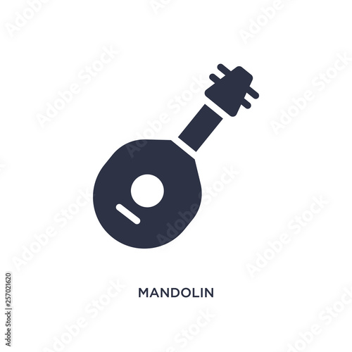 mandolin icon on white background. Simple element illustration from music concept.
