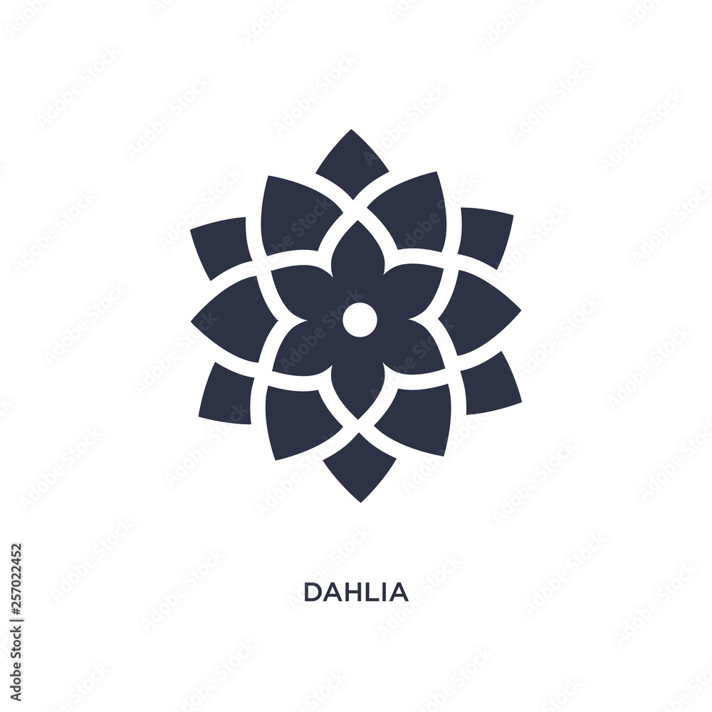 dahlia icon on white background. Simple element illustration from nature concept.