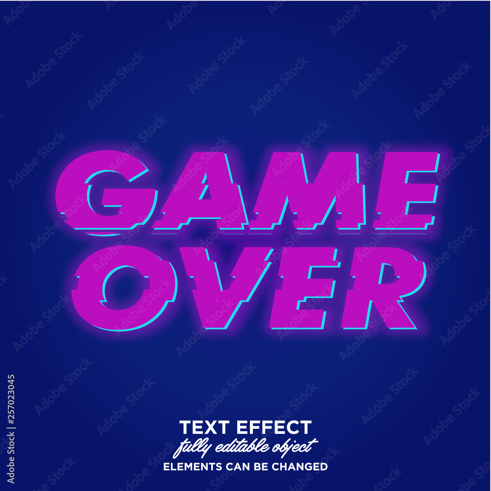 Modern game style font effect 