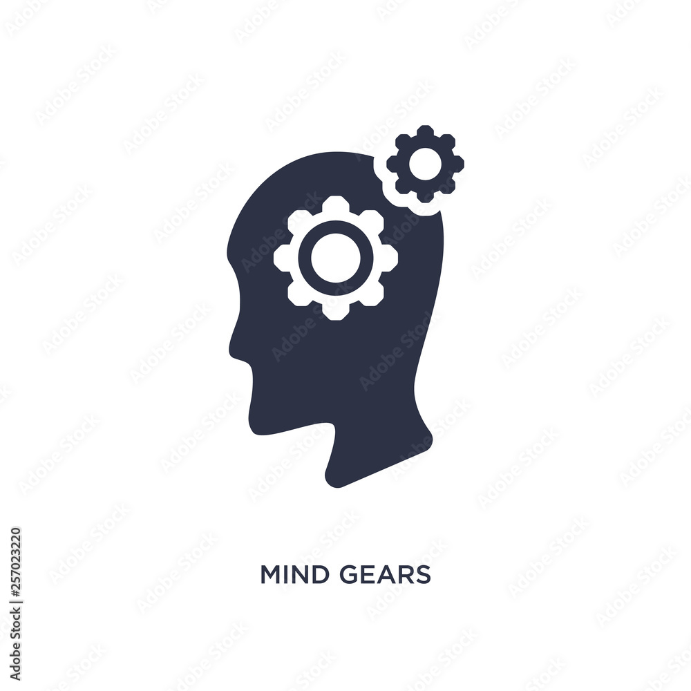 mind gears icon on white background. Simple element illustration from productivity concept. mind gears icon on white background. Simple element illustration from productivity concept.