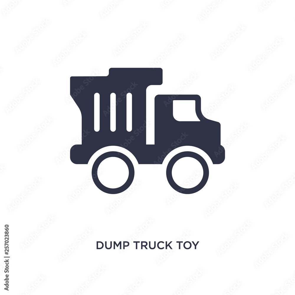 dump truck toy icon on white background. Simple element illustration from toys concept.