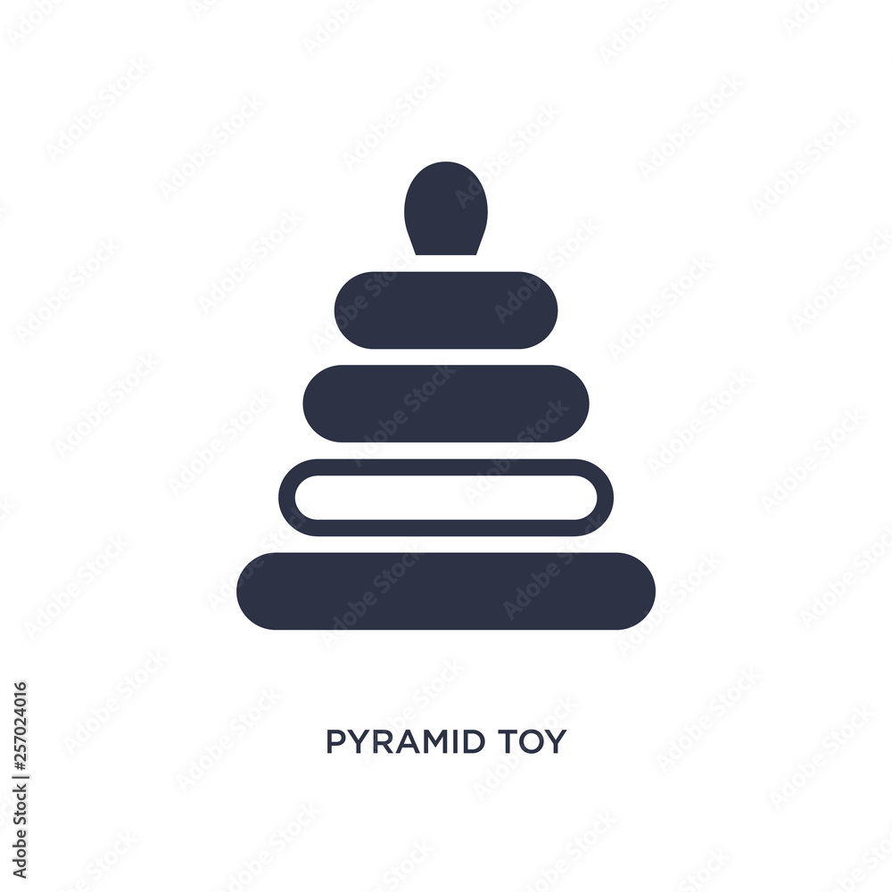 pyramid toy icon on white background. Simple element illustration from toys concept. pyramid toy icon on white background. Simple element illustration from toys concept.
