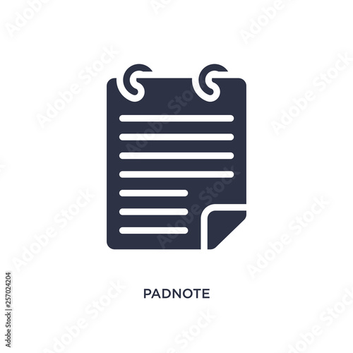 padnote icon on white background. Simple element illustration from user interface concept. photo