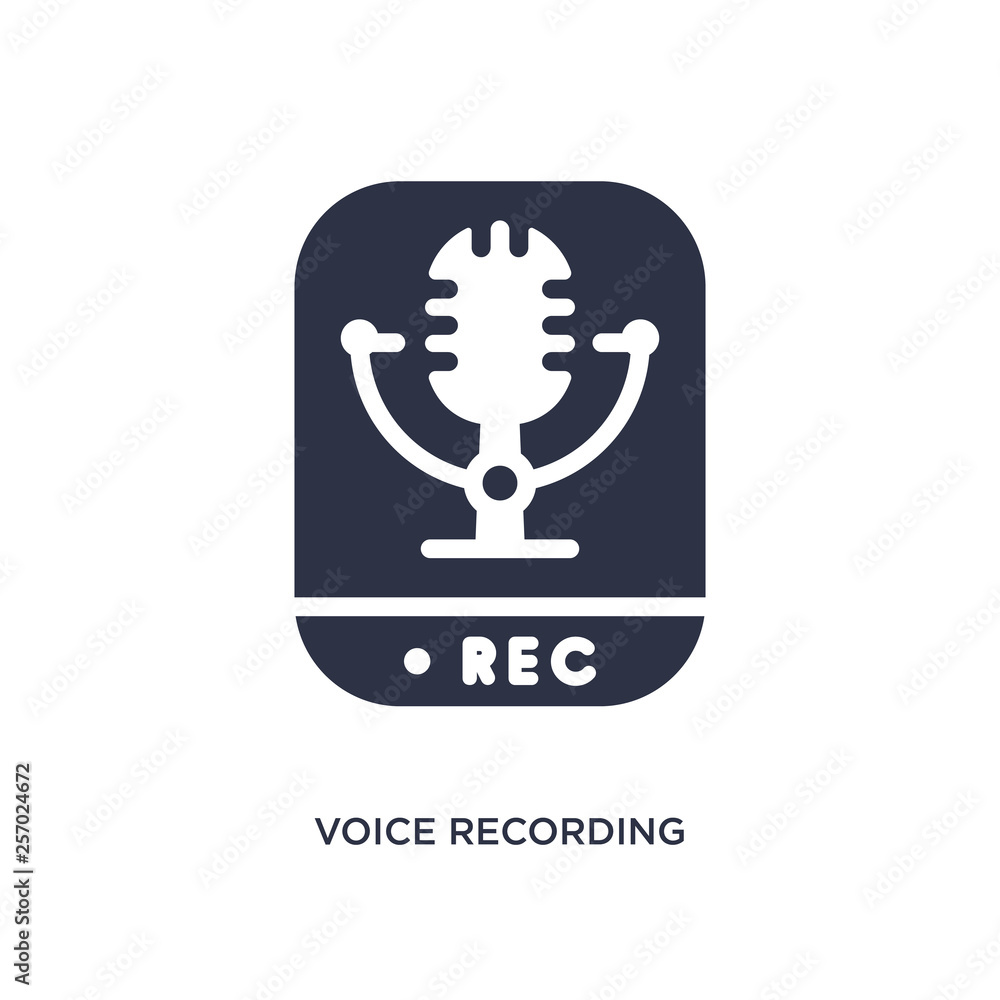 voice recording icon on white background. Simple element illustration from user interface concept. voice recording icon on white background. Simple element illustration from user interface concept.