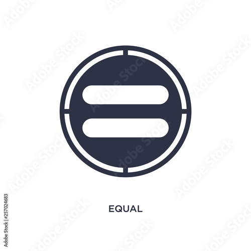 equal icon on white background. Simple element illustration from user interface concept.